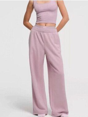 SKIMS SET OVERSIZED DOUBLE WAISTBAND PANT SWEAT PANTS WITH MATCHING HOODIE SWEAT